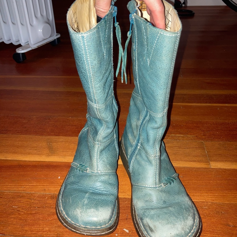 Dr Martens Blue Zip Boots